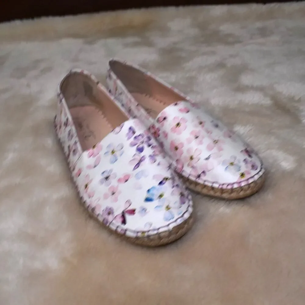 Nanette Lepore Floral Espadrille Slip On Flats Womens Size 7 Casual Chic